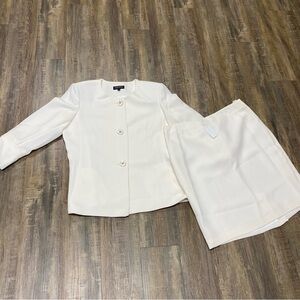 Elegant Cream Skirt Suit Set